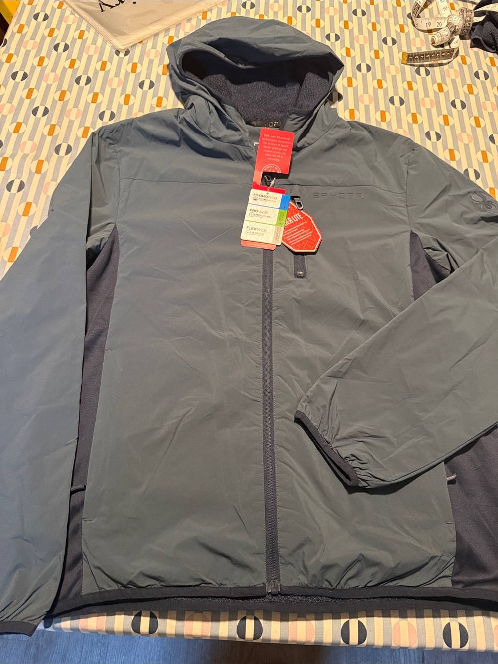 Spyder Men’s Hooded Windbreaker Jacket - Slate Blue